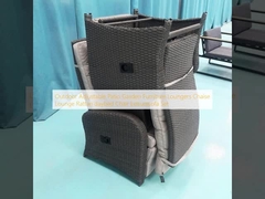 Outdoor adjustable Patio Garden Furniture Seating Chair Lounge Rattan Daybed Chair LeisureSofa Set
