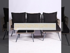 Semua Cuaca Patio Luar Ruangan Rattan Sofa Furniture Taman Wicker Furniture Luar Ruangan Rattan Set Furniture Taman