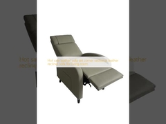 Jual panas sofa kulit set sudut sofa bagian kulit recliner untuk ruang tamu