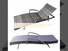 PE Poly Rattan Taman Outdoor Indoor Rattan Lounge Chair Pantai Matahari Liburan Patio Outdoor Furniture Sets