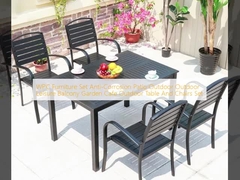 WPC Furniture Set Anti Korosi Patio Outdoor Outdoor Leisure Balkon Taman Cafe Outdoor Meja Dan Kursi Set