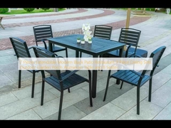 7 Piece Extendable Modern Black Patio Restaurant 9 Piece Dining Sets Outdoor Garden Porch Aluminium Table dan 8 Seater