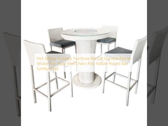 Hot Selling Outdoor Furniture Bar Set tahan lama Rattan Wicker Bar Stool Dan Kursi Poly Rattan Round Bar Furniture Set