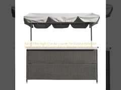 Rattan Effect Night Club Bar Counter Tiki Outdoor Rattan Bar Furniture Dengan Atap Taman Rattan Table Bar Table Canopy