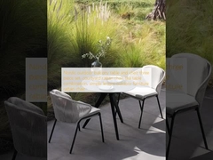 Meja dan kursi balkon luar ruangan Nordic set tiga bagian, kursi rattan halaman, kombinasi meja teh, furnitur luar ruangan santai sederhana kursi rattan