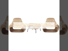 Toko kopi luar ruangan, toko teh susu, kombinasi sofa rotan kreatif, taman luar ruangan, balkon, teras, furnitur kursi rotan rekreasi
