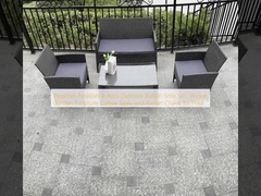 Ketahanan Cuaca 4pcs Outdoor Rattan Sofa Set/ Wicker Garden Furniture Meja Kopi dan Kursi Rattan untuk Kolam Renang