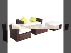 Set furnitur indoor/outdoor Rattan All-weather cushion yang bisa dicuci dengan meja kopi