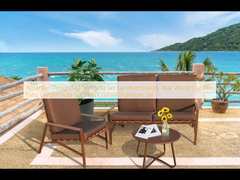 Desain yang menarik Modern Sofa Set Furniture Luxury Teak Wood Outdoor Patio Garden Sofa Set Dengan Kissen Furniture Set