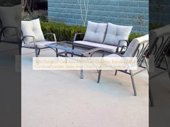 Sofa Luar Ruang Cast Iron Aluminium Balkon Luar Ruang Patio Furnitur Meja Taman Dan Kursi Furnitur Taman