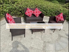 Cina Pabrik Grosir Rattan Sofa Desain Waterproof Indoor Outdoor Sofa Meja Kursi Meja Makan Meja Ottoman Furniture Set